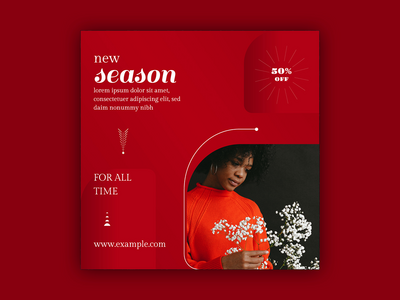 圣诞销售社交媒体横幅模板(Christmas sale social media banner template)