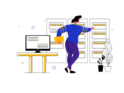 计算机硬件工程师矢量图(Computer Hardware Engineer Vector Illustration)