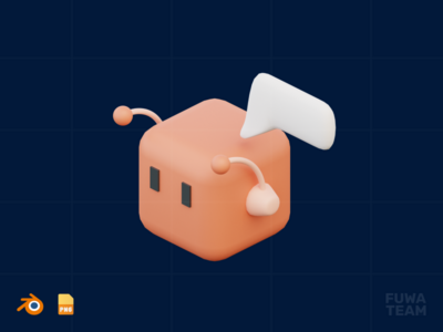 聊天机器人 - 3D 商业插图包(Chat Bot - 3D Business illustration pack)