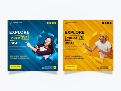 创意商业社交媒体横幅设计(Creative Idea Business Social Media Banner Design)