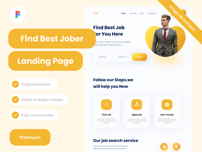 最佳工作登陆页面设计网站样机(best job Landing Pages Design website Mockup)