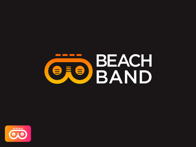 沙滩乐队音乐标志设计(Beach Band Music logo design)