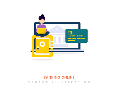 银行在线插图概念(Banking Online illustration concept)