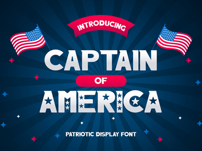 美国队长 - 爱国显示字体(Captain of America - Patriotic Display Font)