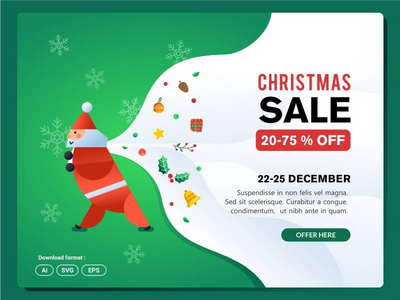 圣诞圣诞老人销售横幅(Christmas santa sale banner)