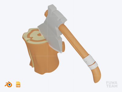 斧头 - 3D 野营插图包(Axe - 3D Camping Illustration Pack)