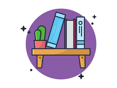 书架和迷你仙人掌(Bookshelf and Mini Cactus)