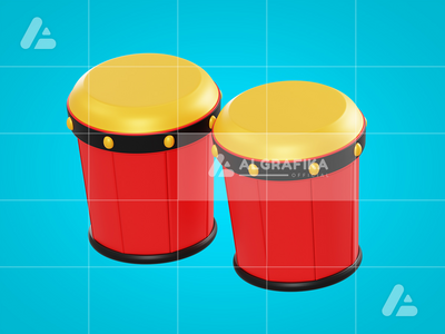 3d 插图邦戈对象(3d illustration bongo object)