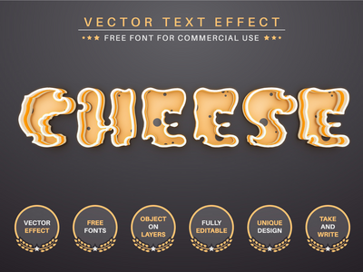 Cheese - 可编辑的文本效果，字体样式(Cheese - Editable Text Effect, Font Style)