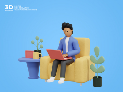 3d 业务人字符图(3d business man character illustration)