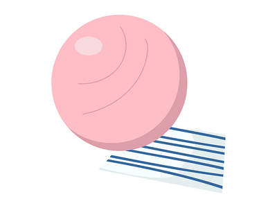 用于健身房半平面彩色矢量对象锻炼的大粉色球(Big pink ball for exercises at gym semi flat color vector object)