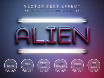 Alien - 可编辑的文字效果，字体样式(Alien - Editable Text Effect, Font Style)