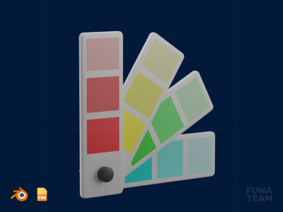 调色板 - 3D 图形设计插图(Color Palette - 3D Graphic Design Illustration)