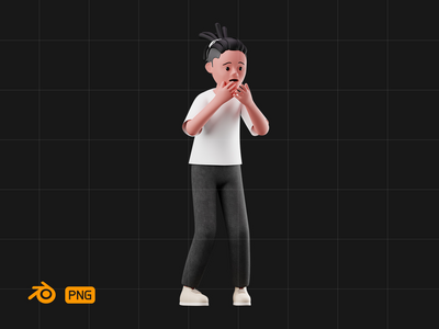 3D 角色姿势 - 害怕(3D Character Pose - Afraid)