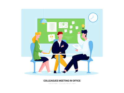 同事在办公室开会(Colleagues Meeting in Office)