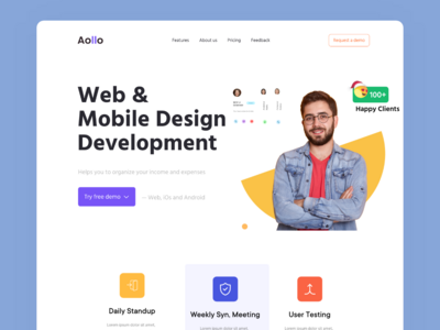应用登陆页面设计V1(App landing Page Design V1)