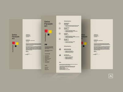 创意简历简历模板1页简历+求职信(Creative Resume CV Template 1 pages Resume + Cover Letter)