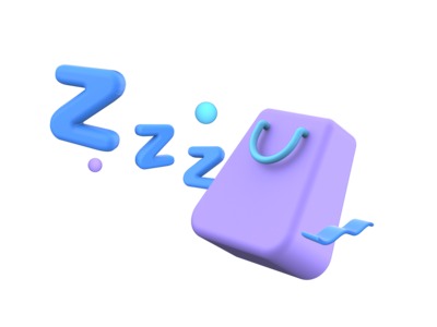 袋子是空的 3D 插图(Bag is Empty 3D Illustrations)