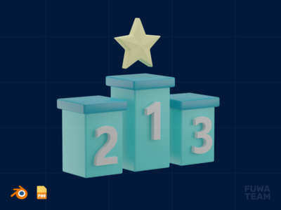 类别排名 - 3D SEO 插图(Category Ranking - 3D SEO Illustration)