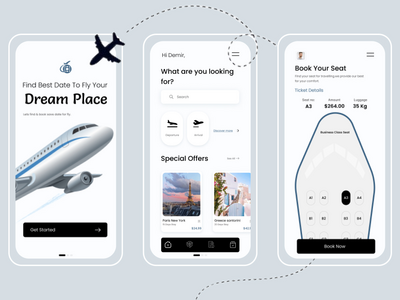 机票旅行UI设计(Airline Ticket Travel Ui Design)