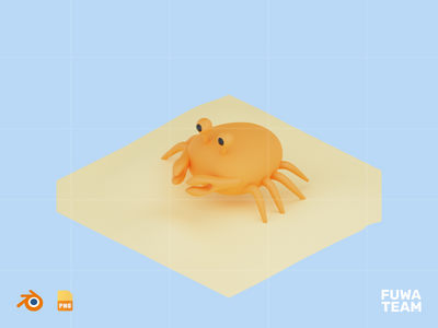 螃蟹 - 可爱的 3D 水生动物(Crab - Cute 3D Water Animal)