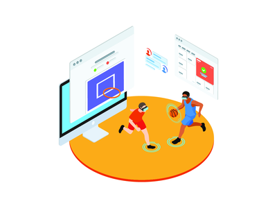 ARVR 健康等距图(ARVR Health Isometric Illustration)