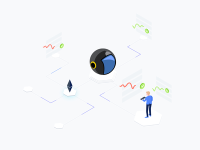 AI 信号交易 - 等距图形(AI Signals Trading - Isometric Graphic)