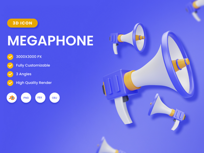 3D 扩音器插图(3D Megaphone illustration)