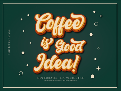 咖啡是好主意文字效果(COFFEE IS GOOD IDEA TEXT EFFECT)