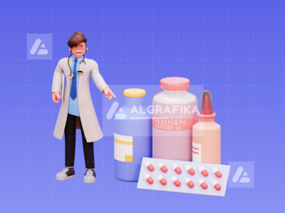 3d 字符男医生插图(3D Character Male Doctor Illustration)