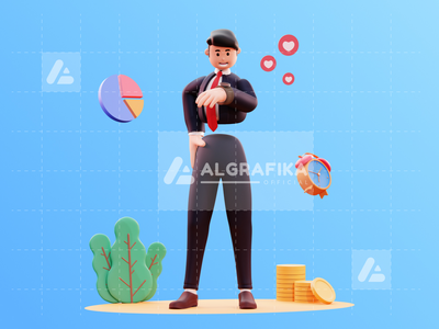 3d 字符商人图(3D Character Businessman Illustration)