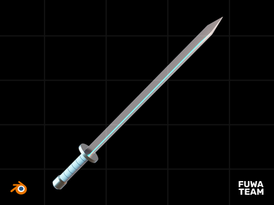 3D 游戏设备在黑暗插图包中发光 - 剑武器(3D Game equipment glow in the dark illustration pack - Sword Weapon)