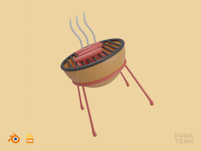 烧烤 - 3D 旅行和假日插画包(Barbeque - 3D Travel & Holiday Illustration Pack)