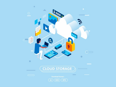 云网络概念等距(Cloud network concept isometric)