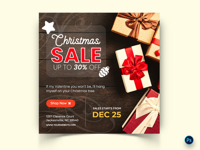 圣诞特卖提供社交媒体模板(Christmas Sale Offers Social Media Templates)