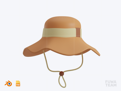 露营帽 - 3D 露营插图包（正面）(Camping Hat - 3D Camping Illustration Pack (front))