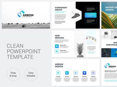 箭头 - 清洁业务的PowerPoint演示模板(Arrow - Clean Business PowerPoint Presentation Template)