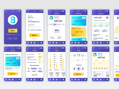 银行移动应用 UX 和 UI 套件(Banking Mobile App UX and UI Kit)