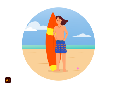 海滩图 #2(Beach Illustration #2)