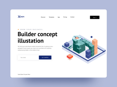 生成器插图标题设计(Builder illustation Header Design)