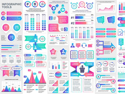 集合信息图表元素模板图形(Collection Infographic Elements Template Graphics)