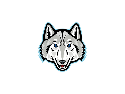 北极狼头前吉祥物(Artic Wolf Head Front Mascot)