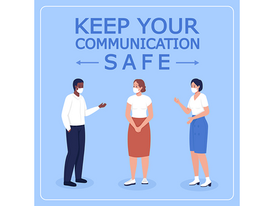 在 covid 办公室安全社交媒体发布样机之后(After covid office safety social media post mockup)