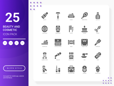 美容和化妆品图标包(Beauty and Cosmetic Icon Pack)