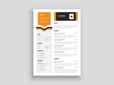 企业创意干净的简历简历设计模板(Corporate Creative Clean CV Resume Design Template)