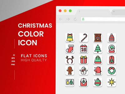 圣诞节设置图标(Christmas set icon)