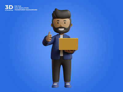 3d 业务人字符图(3d business man character illustration)