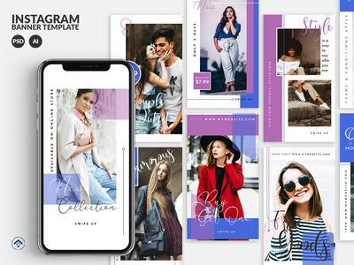 Bluesky V2 - 时尚 Instagram 故事模板(Bluesky V2 - Fashion Instagram Stories Template)