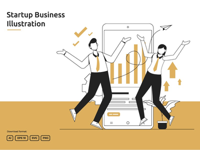 业务启动矢量图(Business Startup Vector Illustration)