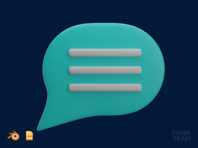 评论工具 - 3D平面设计插图（正面）(Comment Tool - 3D Graphic Design Illustration (front))